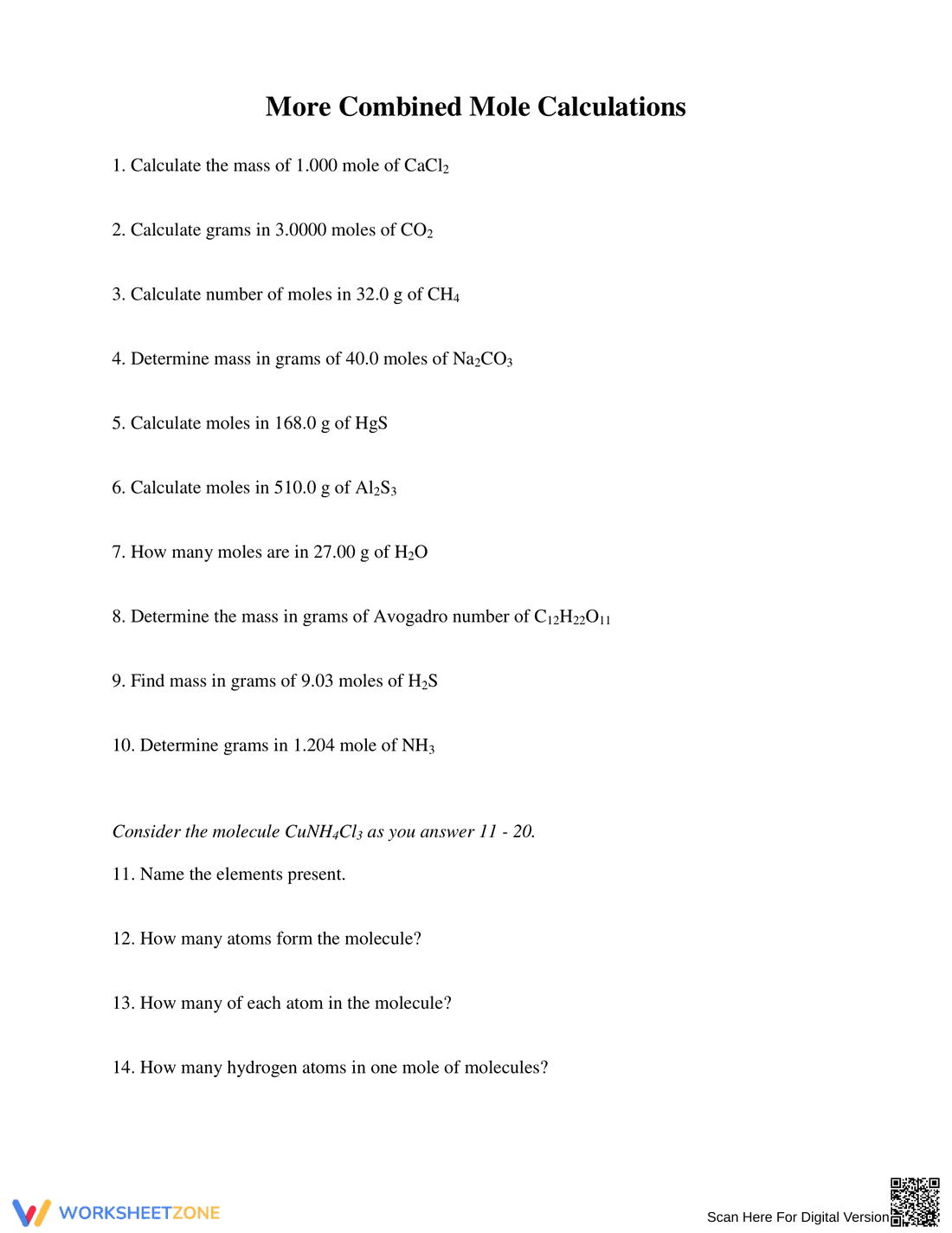Practice Calculating Molar Mass with this Worksheet - Page 7