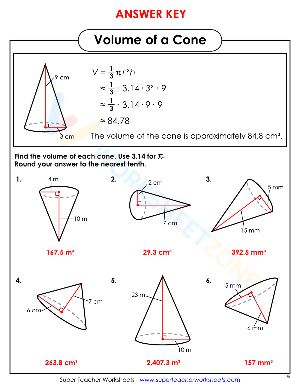 Calculate the Volume of a Cone - Page 2