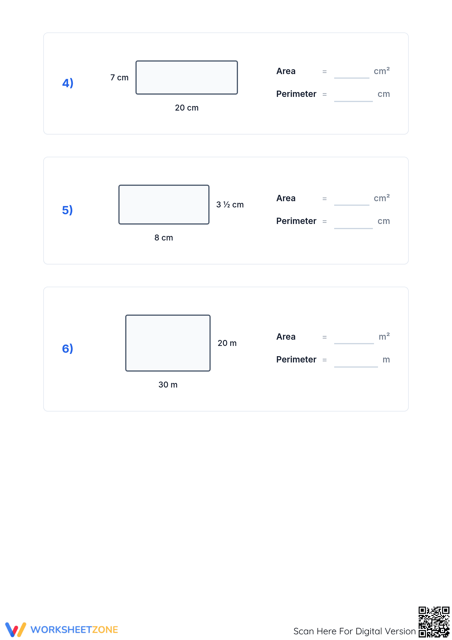 Grade 7 Area and Perimeter — Essential No-Prep Worksheet - Page 2