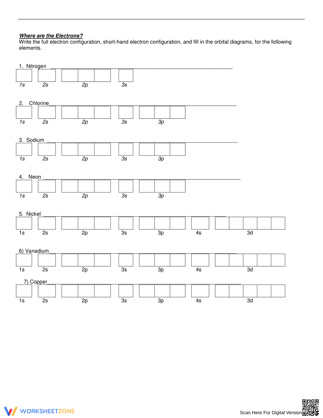 Writing Electron Configurations Practice - Page 5
