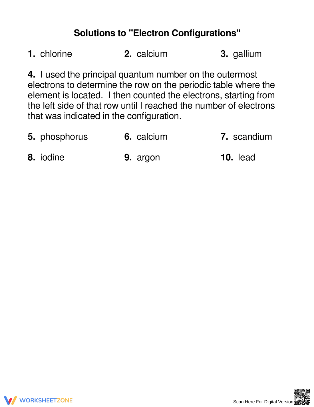 Solutions to Electron Configurations Practice - Page 2