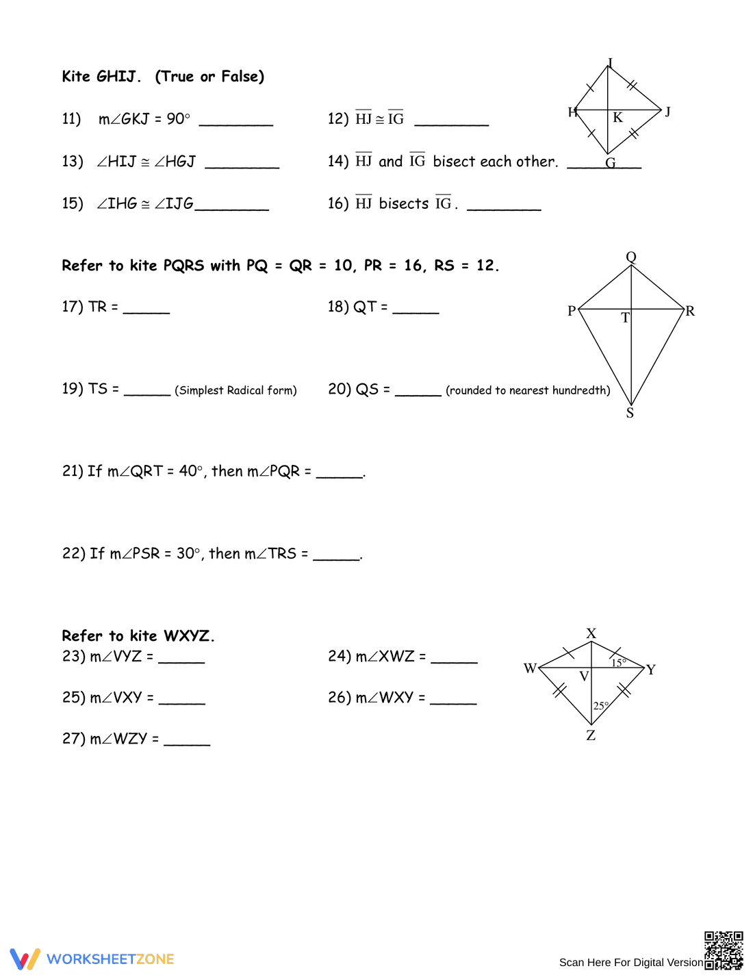 Geometry: Trapezoids and Kites Worksheet - Page 2