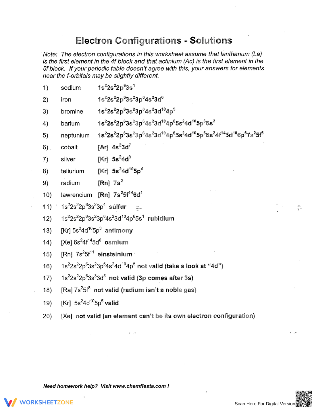 Electron Configuration Review Worksheet - Page 3