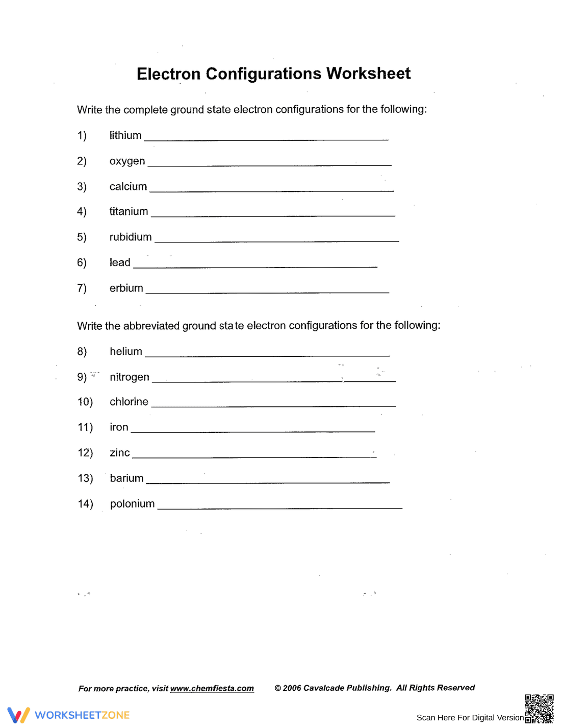 Electron Configuration Review Worksheet - Page 4