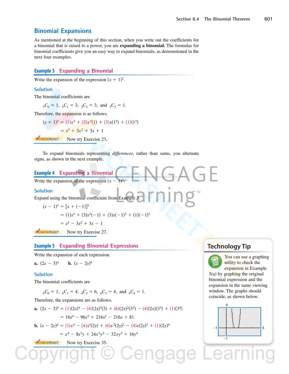 Binomial Theorem Worksheet: Expand Expressions - Page 3
