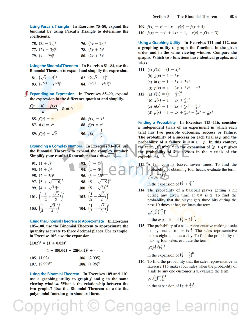 Binomial Theorem Worksheet: Expand Expressions - Page 7