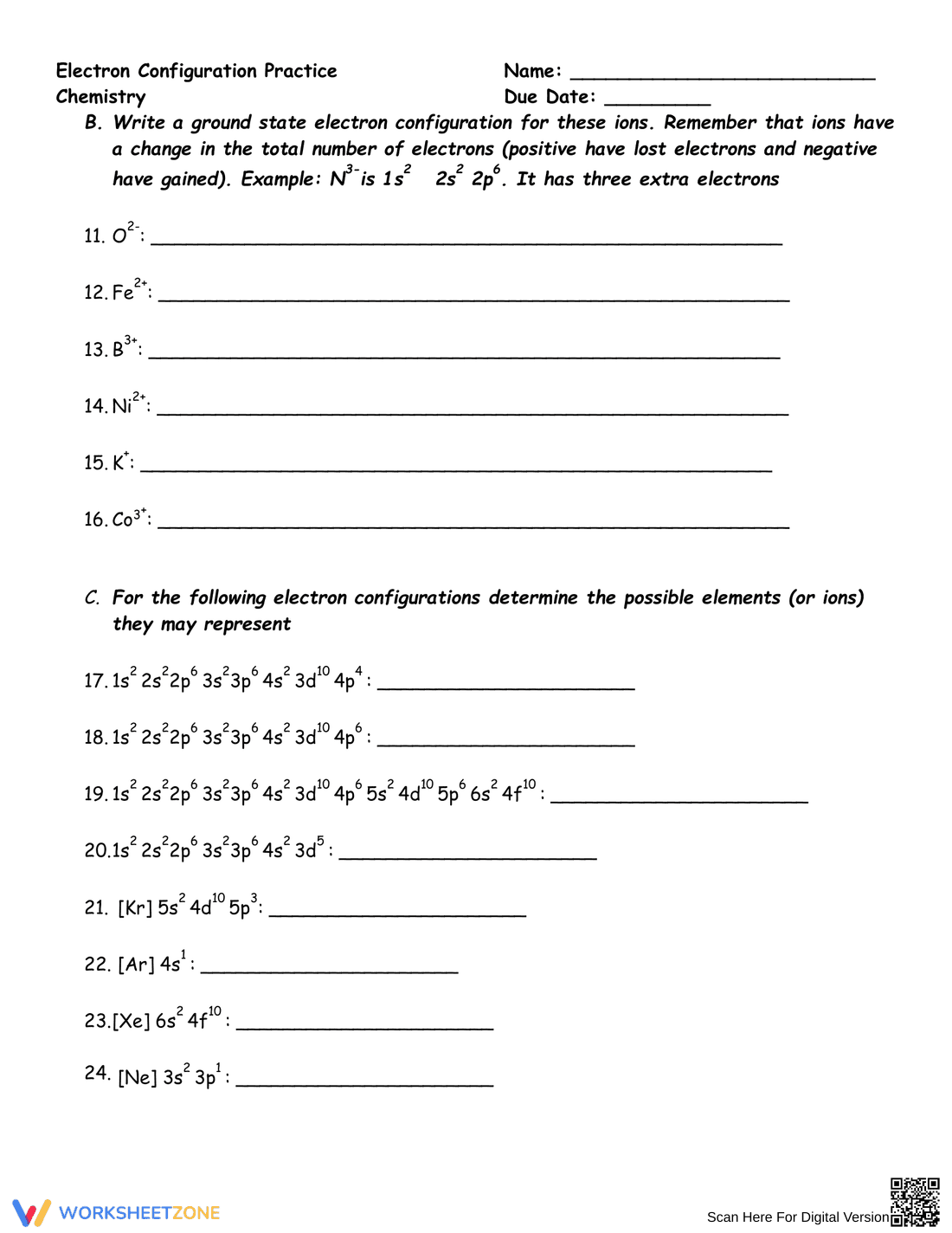 Electron Configuration Practice: Chemistry - Page 2