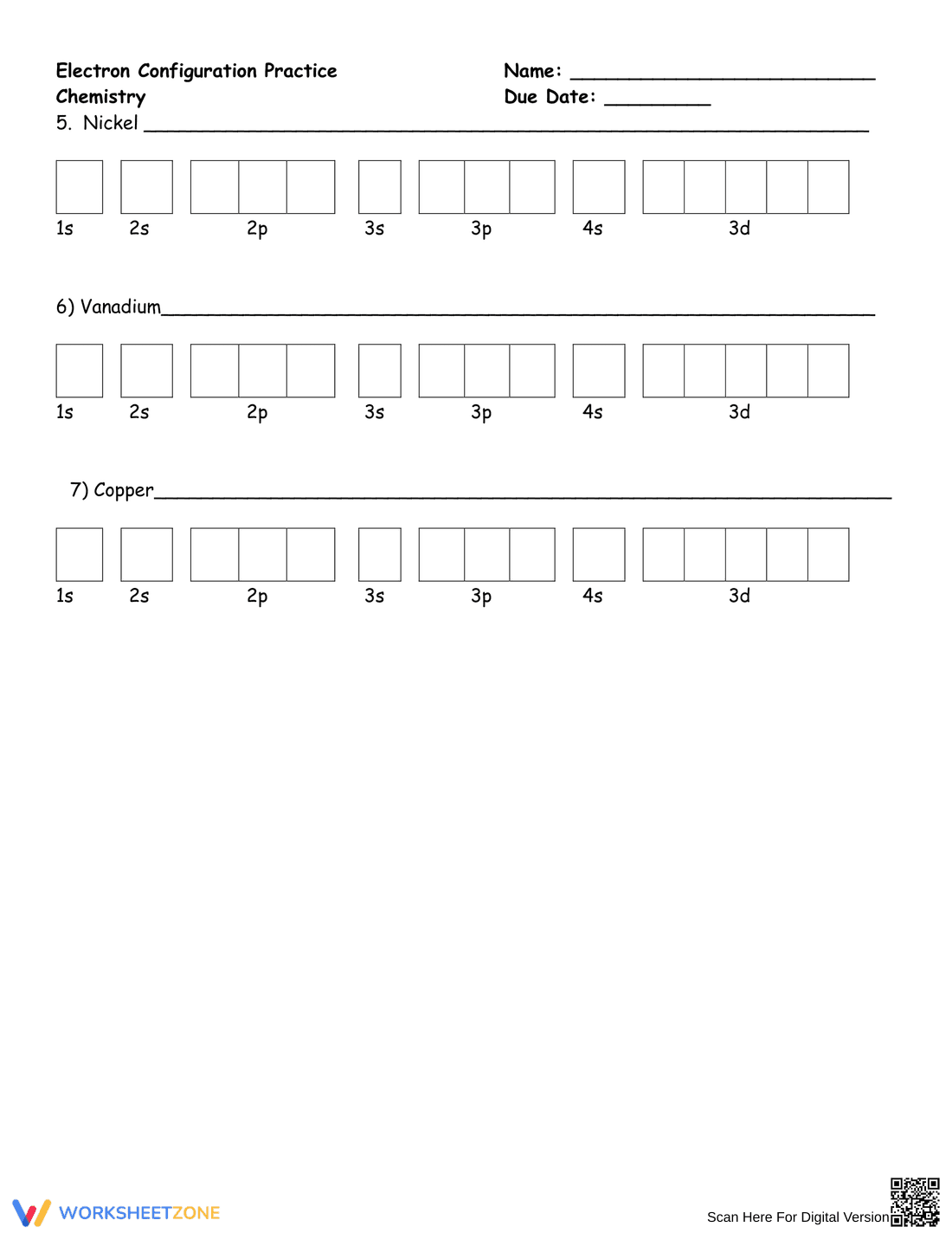 Electron Configuration Practice: Chemistry - Page 6