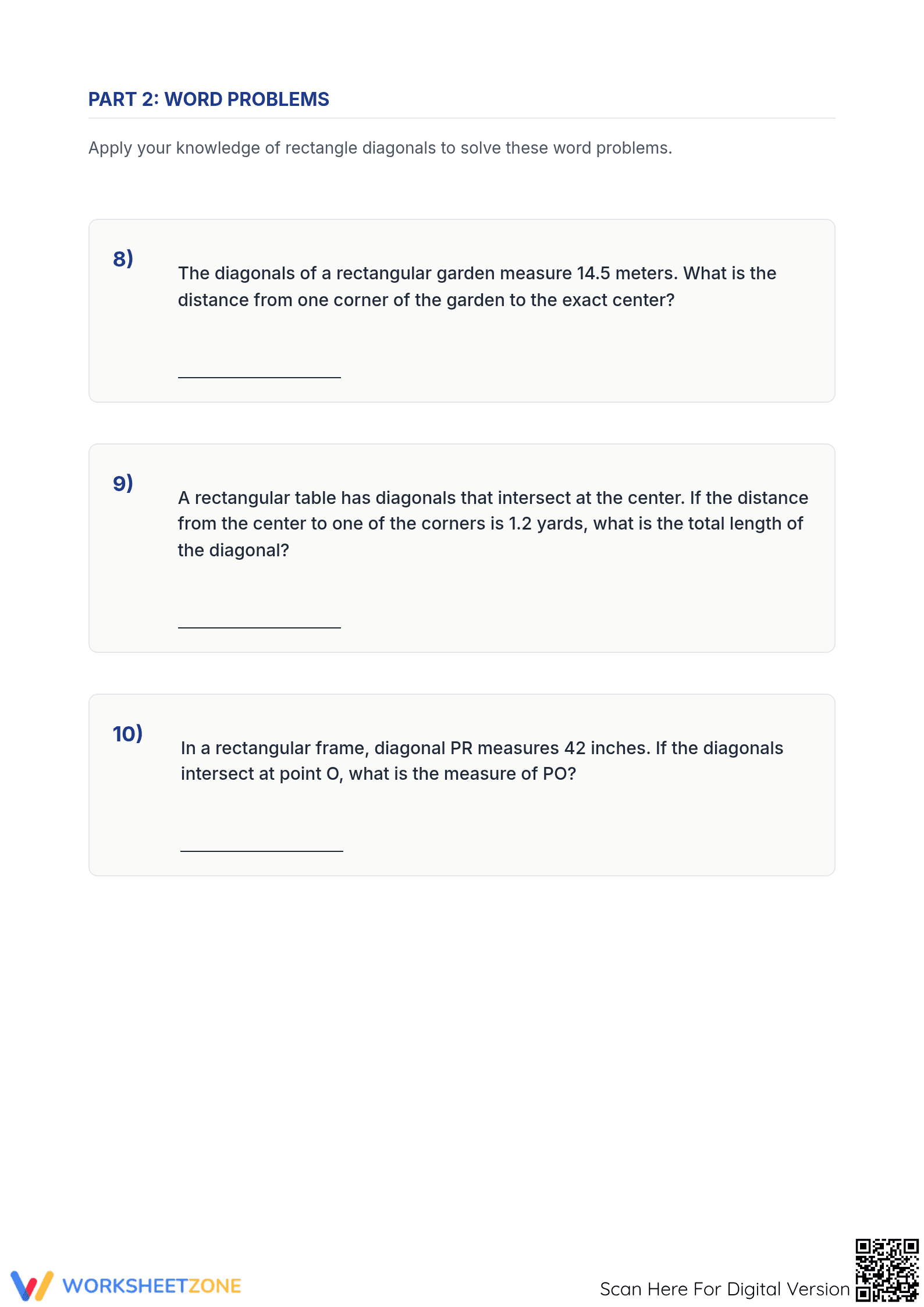 Printable Diagonals of a Rectangle Worksheet | Grade 7 Math - Page 3