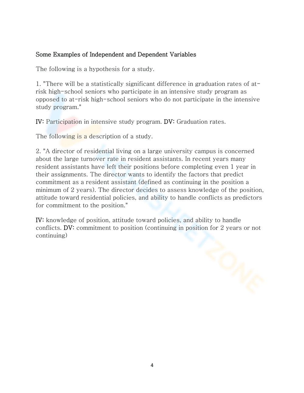 Independent and Dependent Variable Examples - Page 4