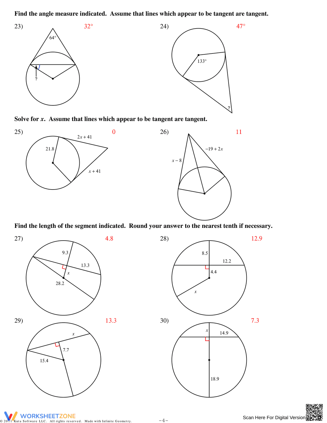 Practice with Inscribed Angles - Page 8