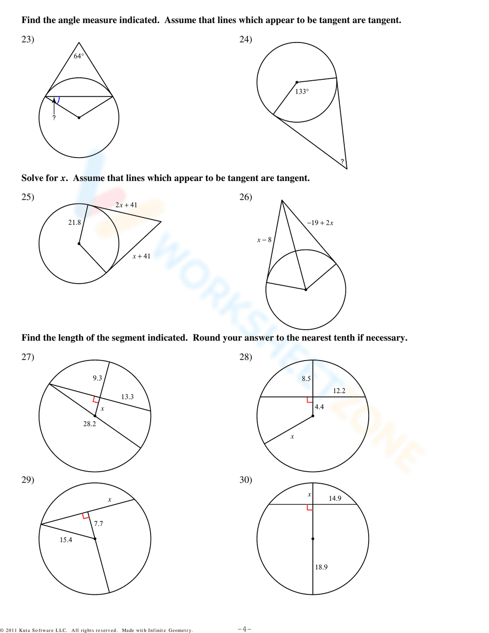 Practice with Inscribed Angles - Page 4