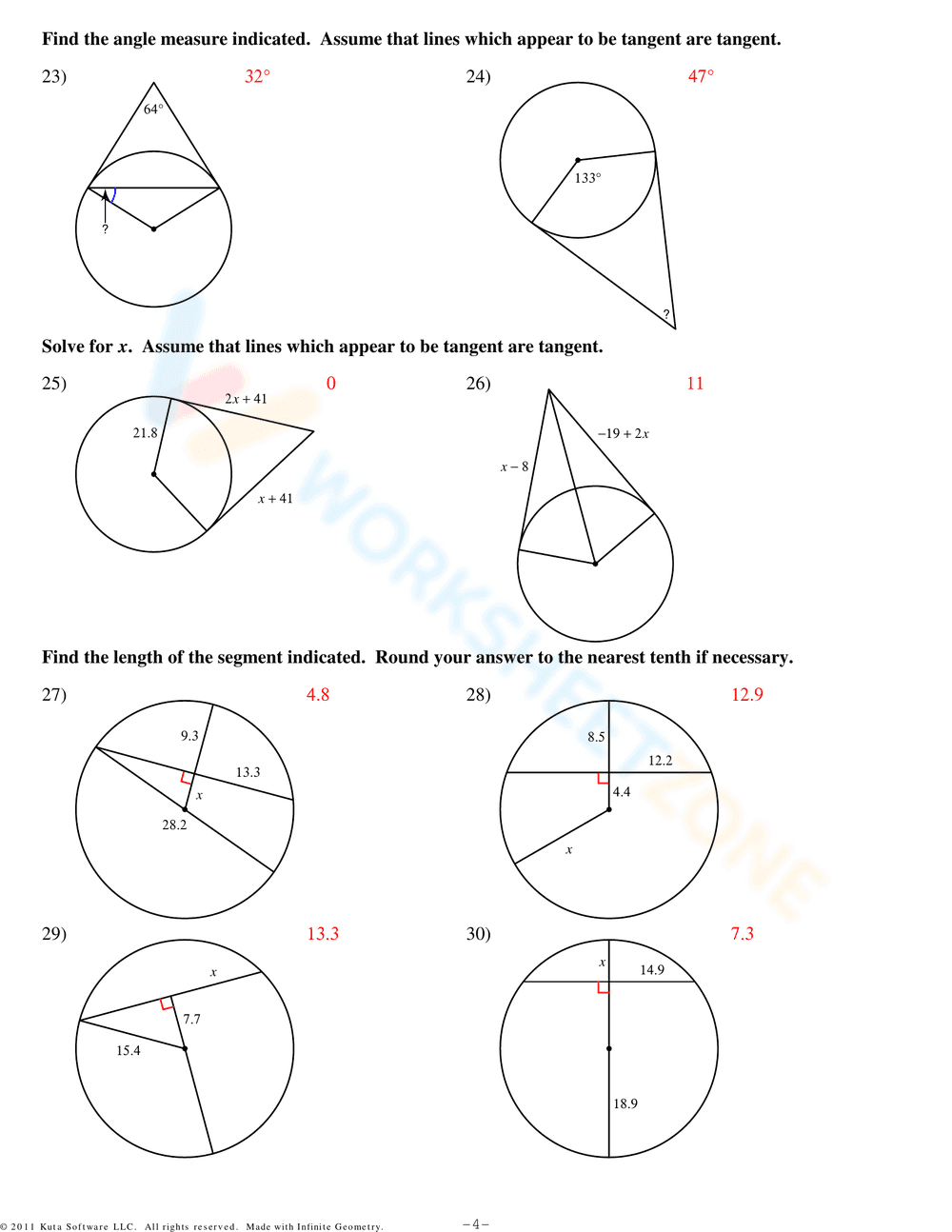Practice with Inscribed Angles - Page 8