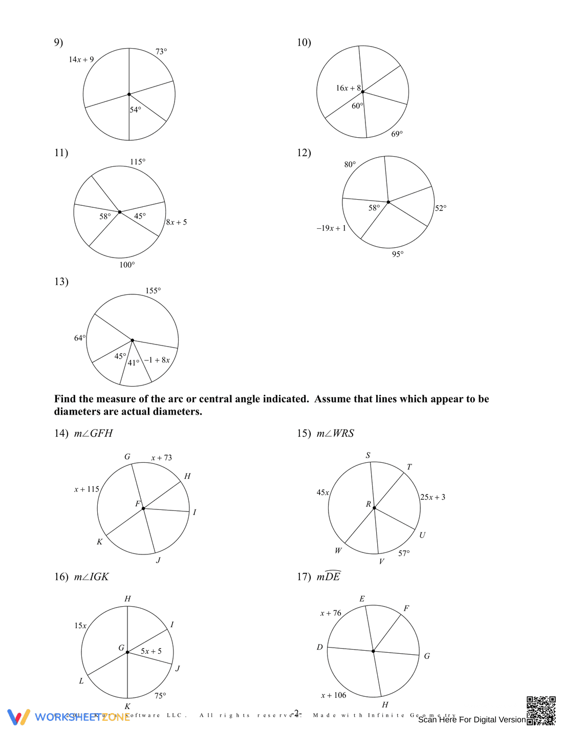 Inscribed Angles Practice - Page 2