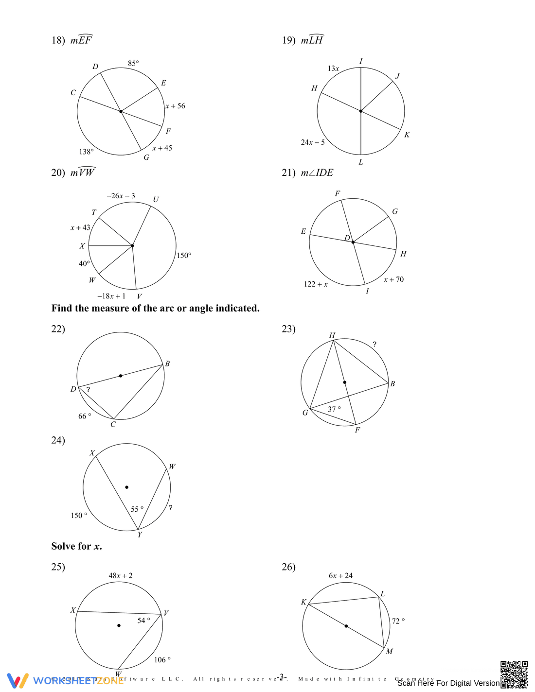 Inscribed Angles Practice - Page 3
