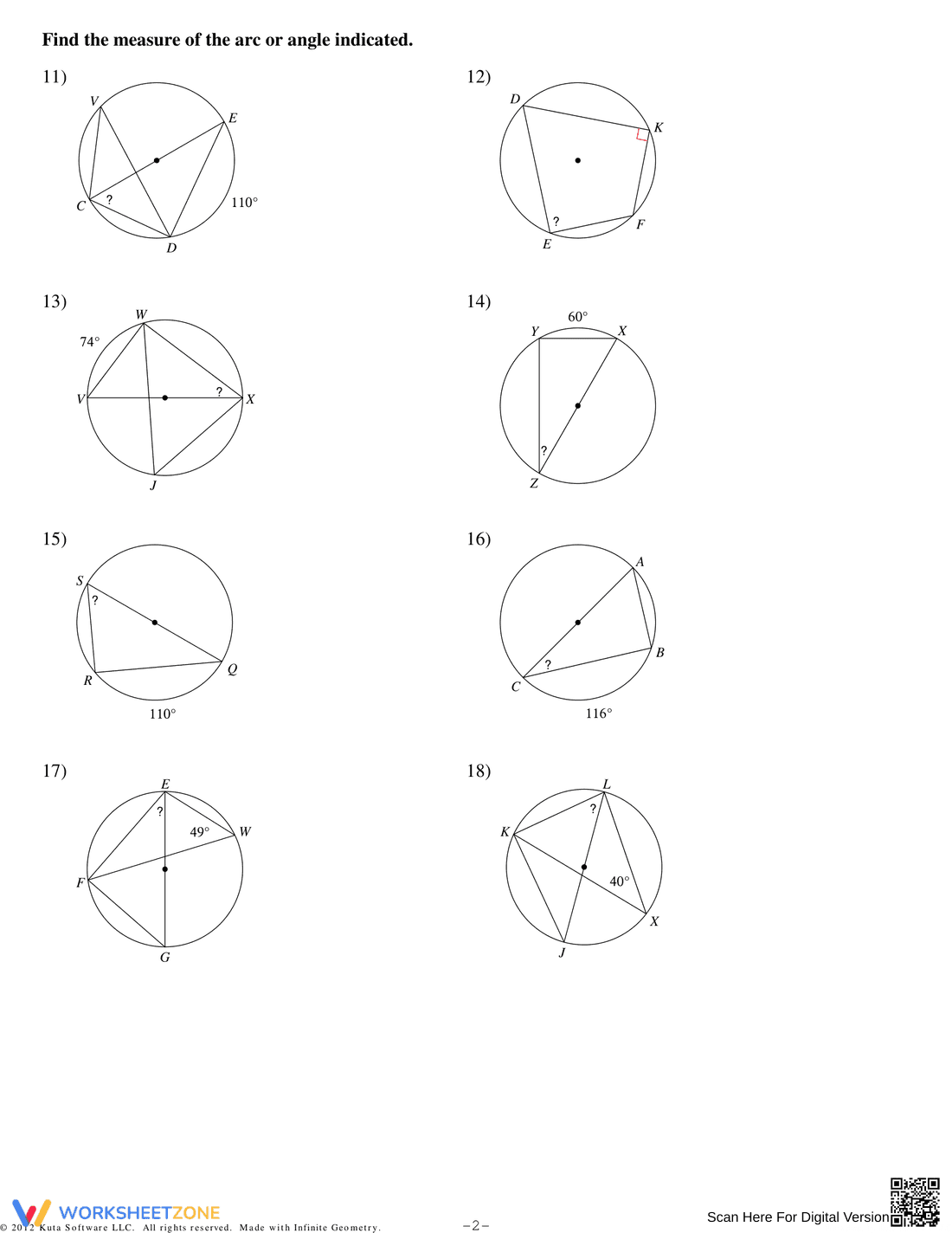 Inscribed Angles Homework - Page 2