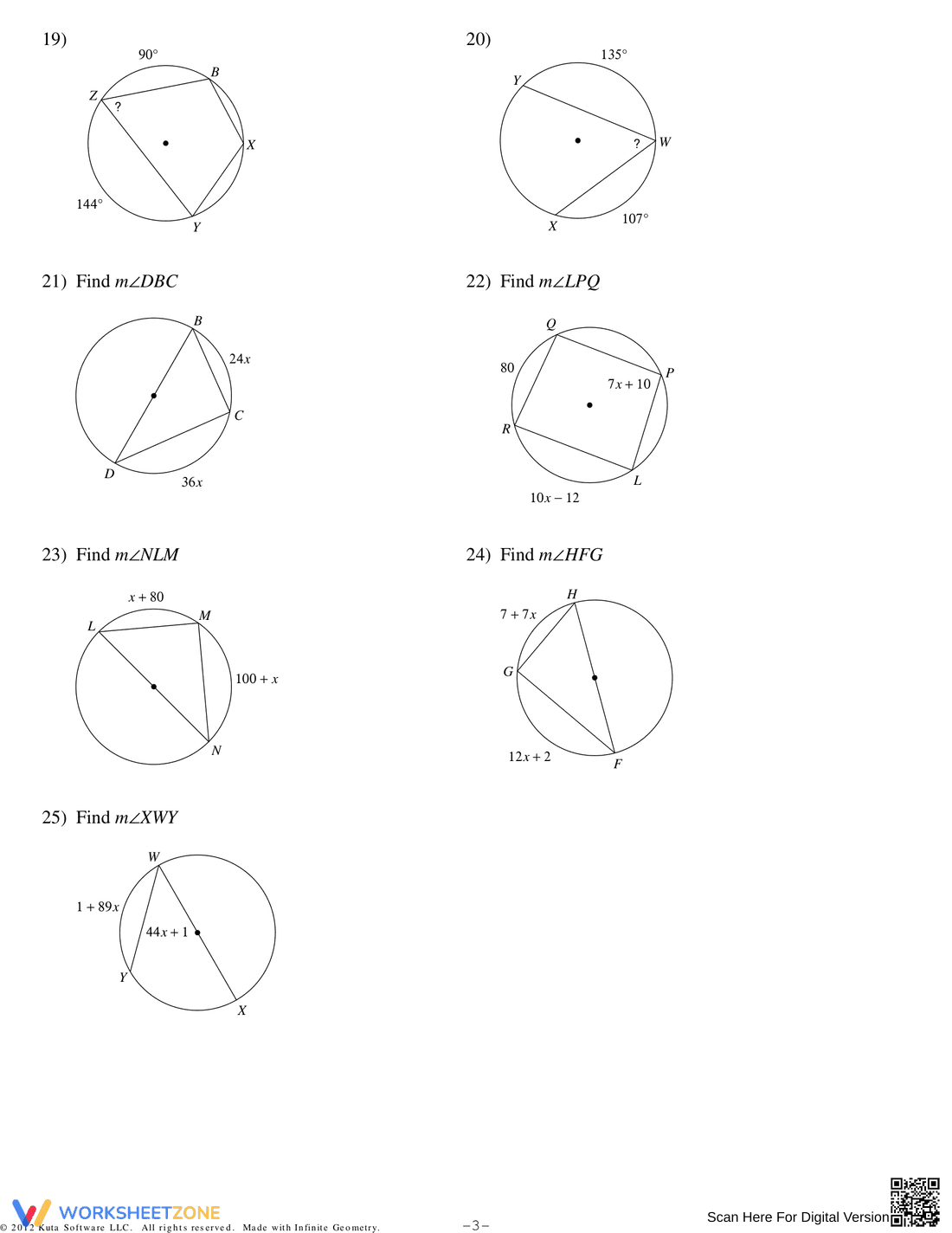 Inscribed Angles Homework - Page 3