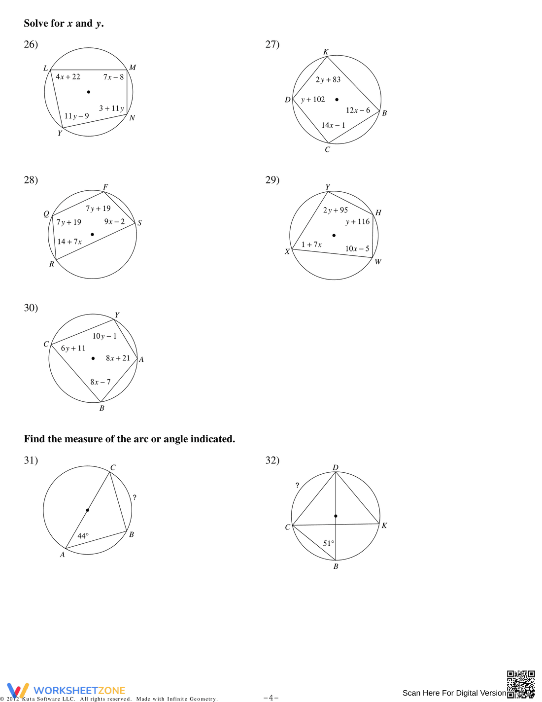 Inscribed Angles Homework - Page 4