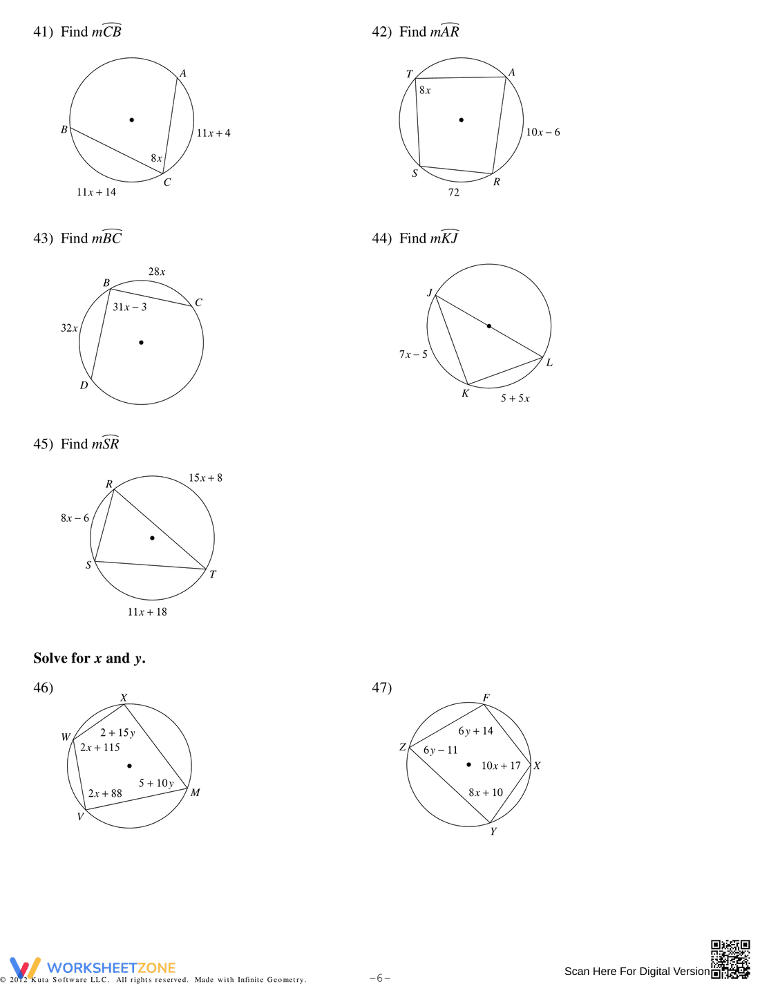 Inscribed Angles Homework - Page 6