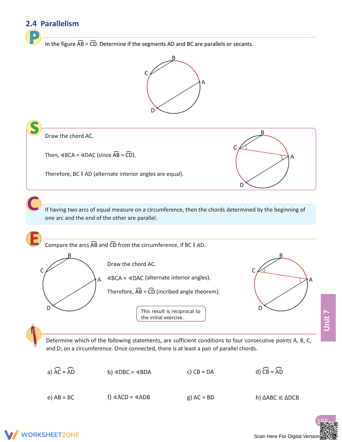 Inscribed Angle Worksheet for Geometry Practice - Page 13