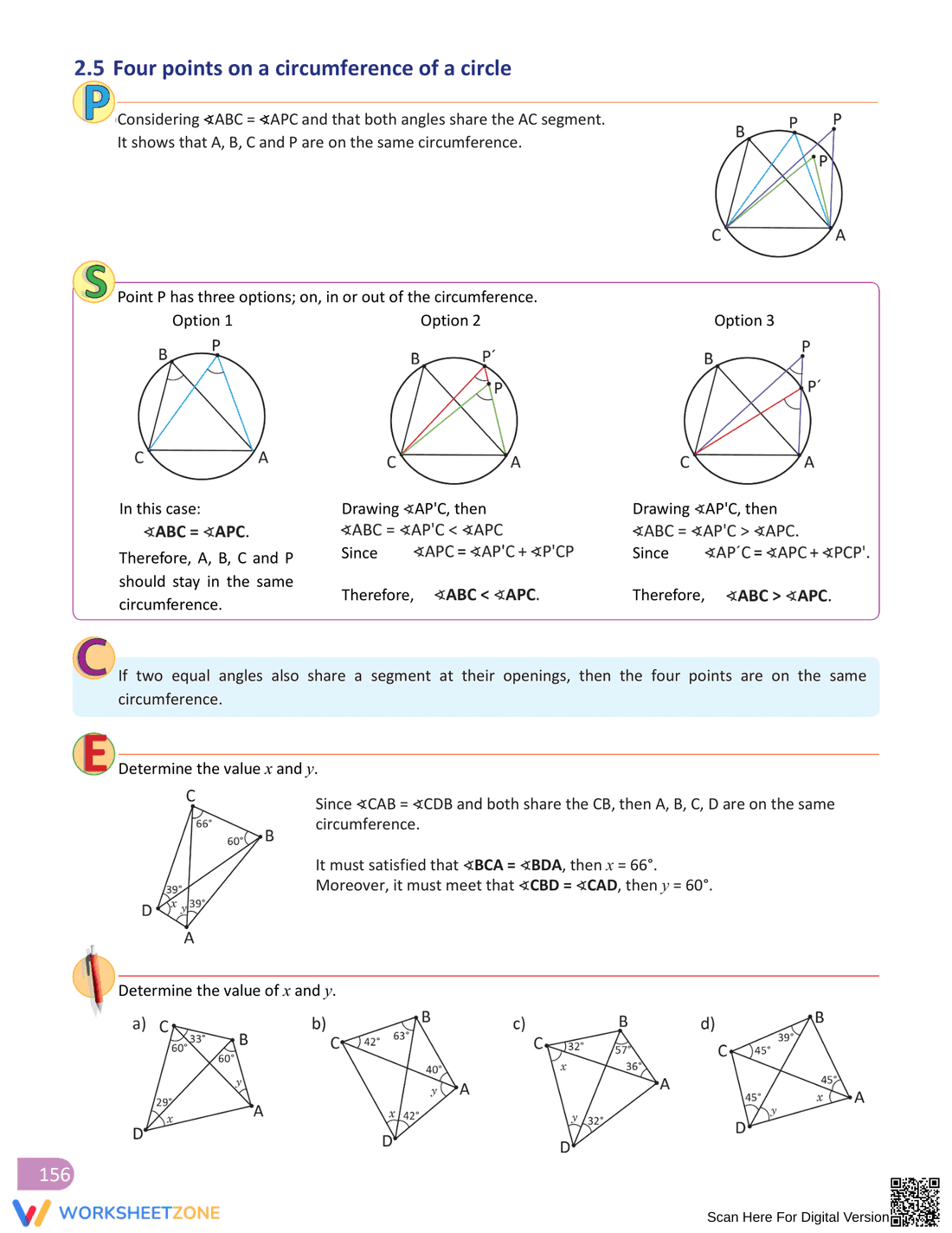 Inscribed Angle Worksheet for Geometry Practice - Page 14