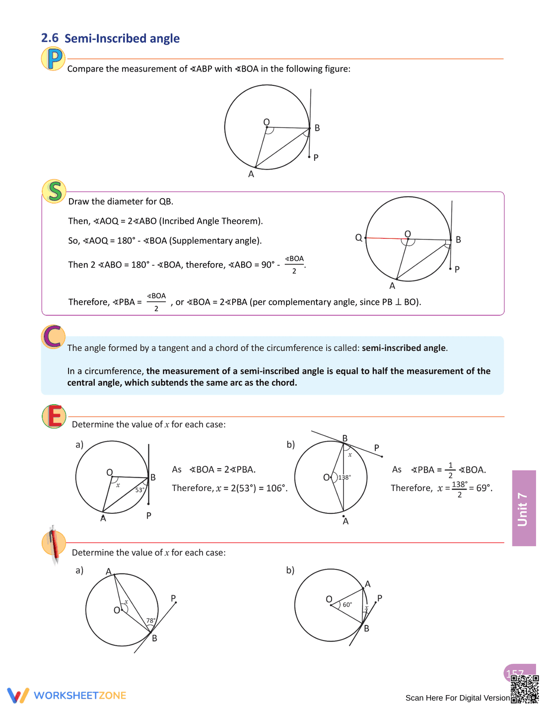 Inscribed Angle Worksheet for Geometry Practice - Page 15