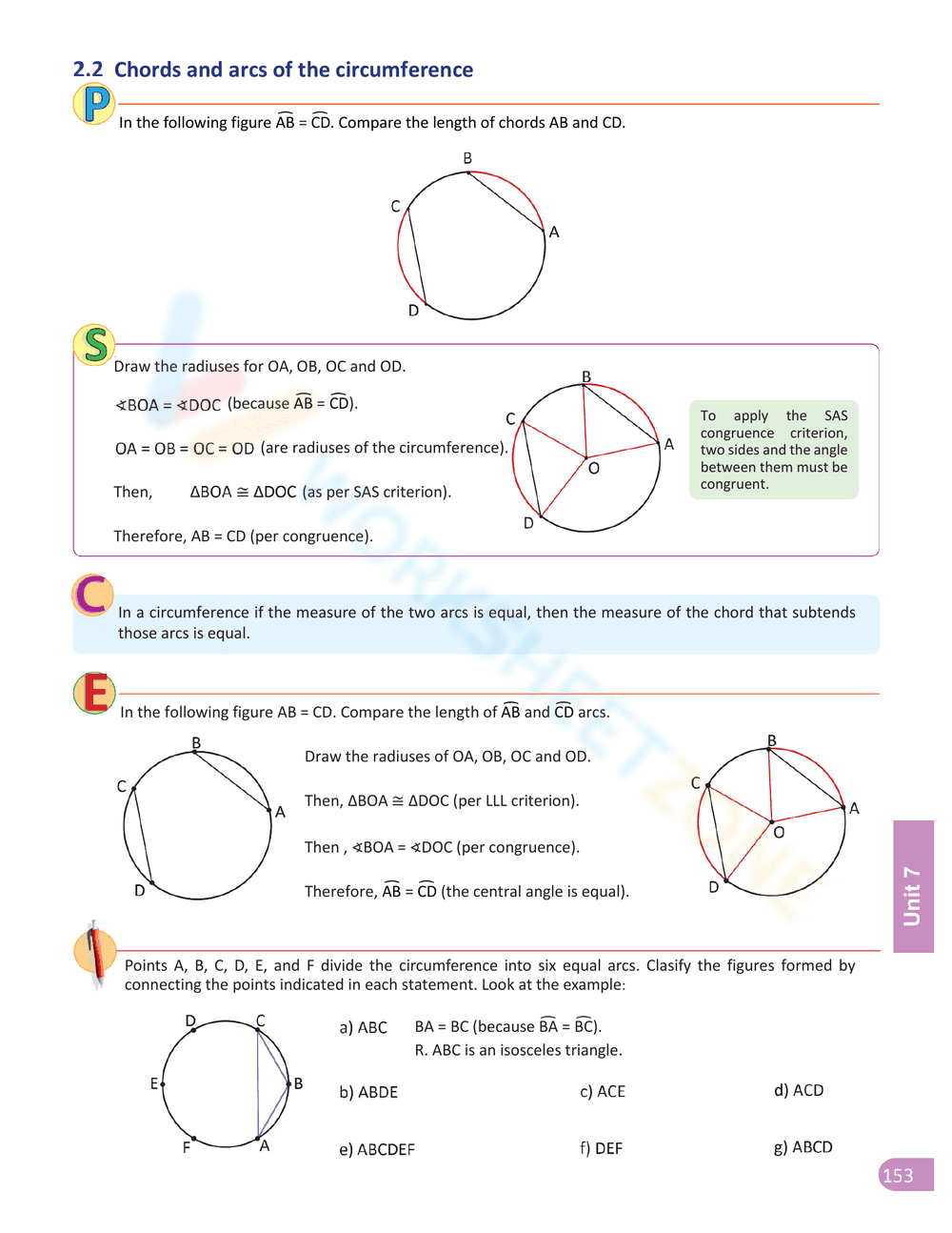 Inscribed Angle Worksheet for Geometry Practice - Page 11