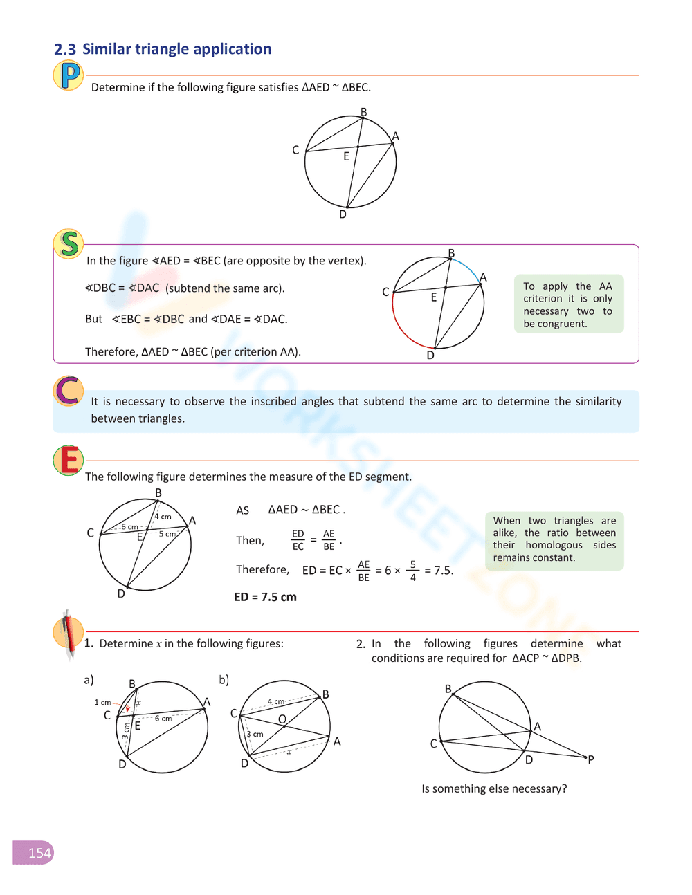 Inscribed Angle Worksheet for Geometry Practice - Page 12