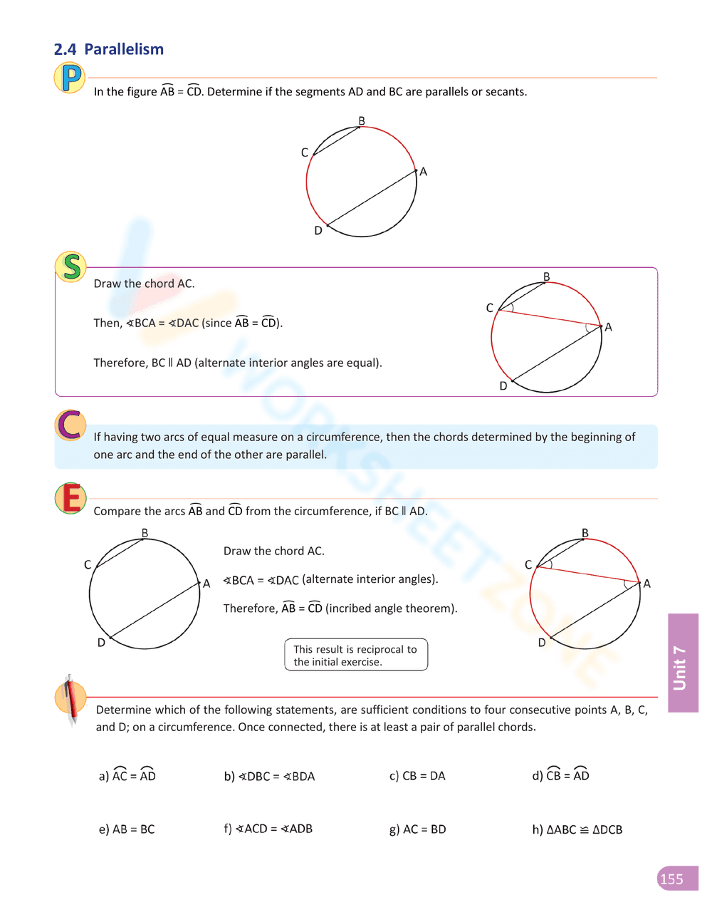 Inscribed Angle Worksheet for Geometry Practice - Page 13