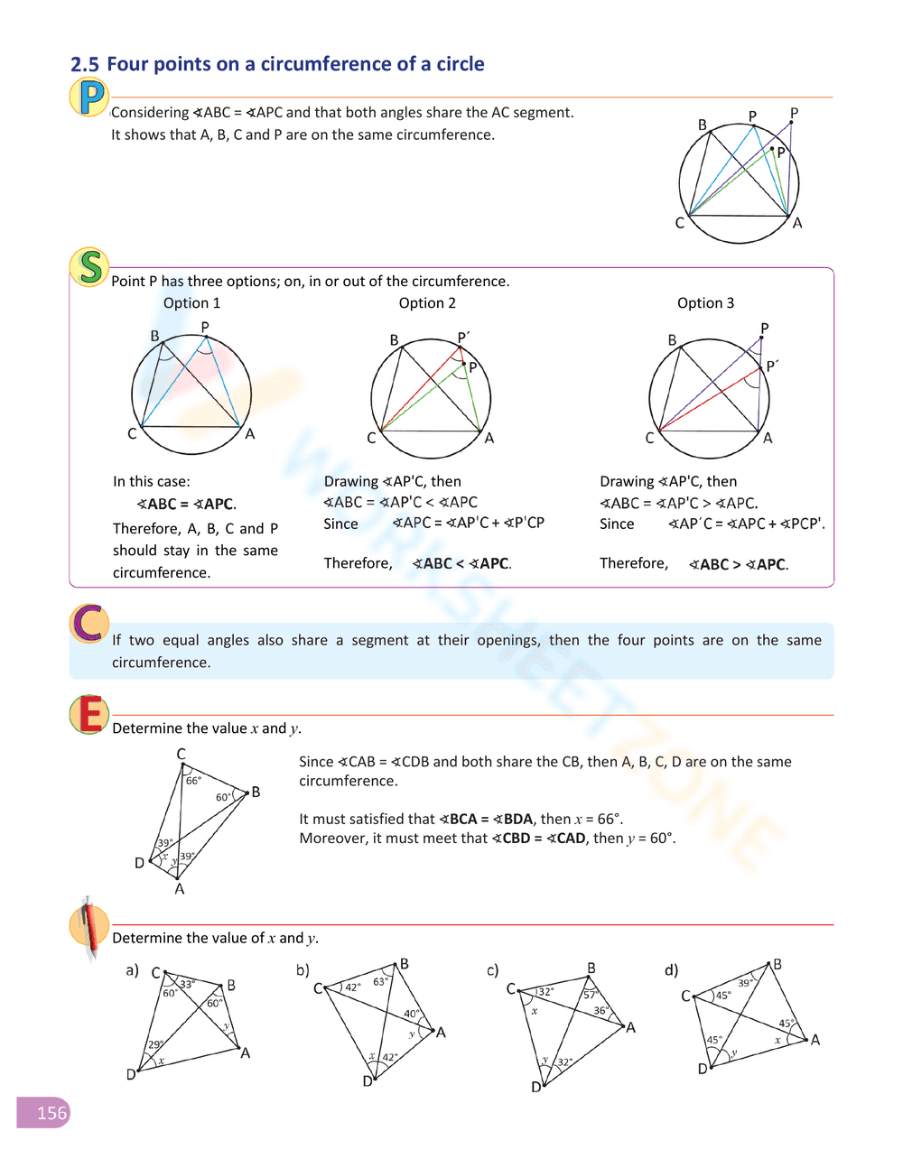 Inscribed Angle Worksheet for Geometry Practice - Page 14