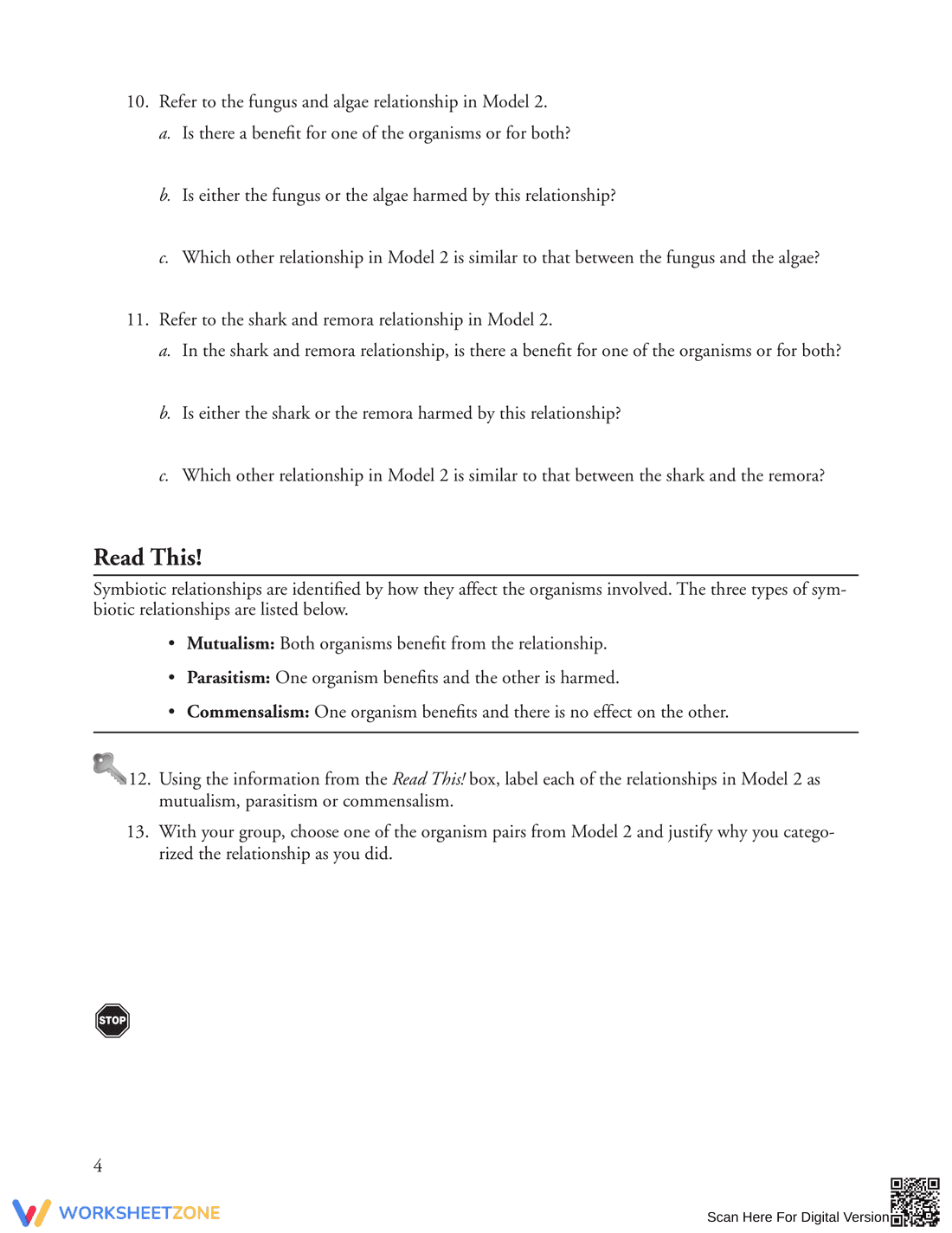 Ecological Relationships: Updated Worksheet - Page 4