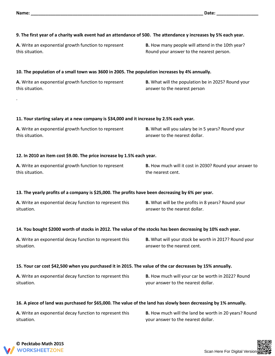 Solve Exponential Growth and Decay Problems - Page 2