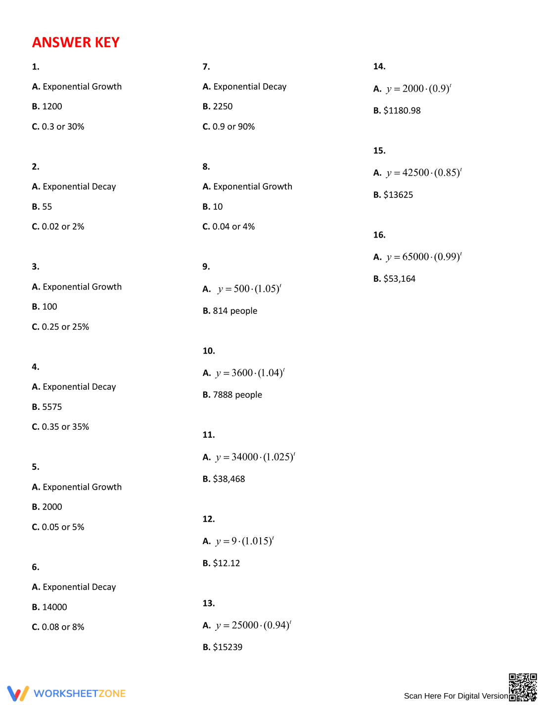 Solve Exponential Growth and Decay Problems - Page 3