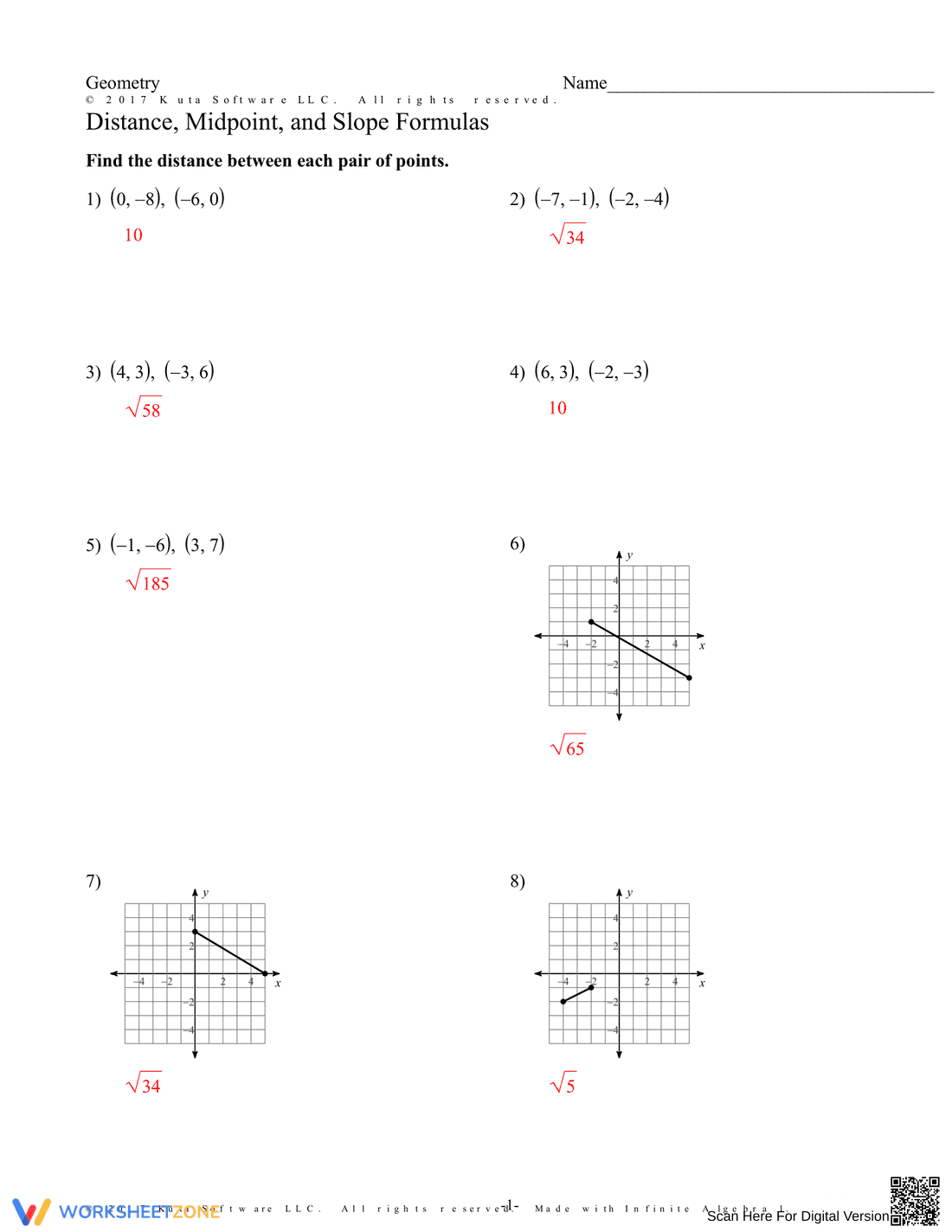 Master Distance, Midpoint, and Slope Formulas - Page 5