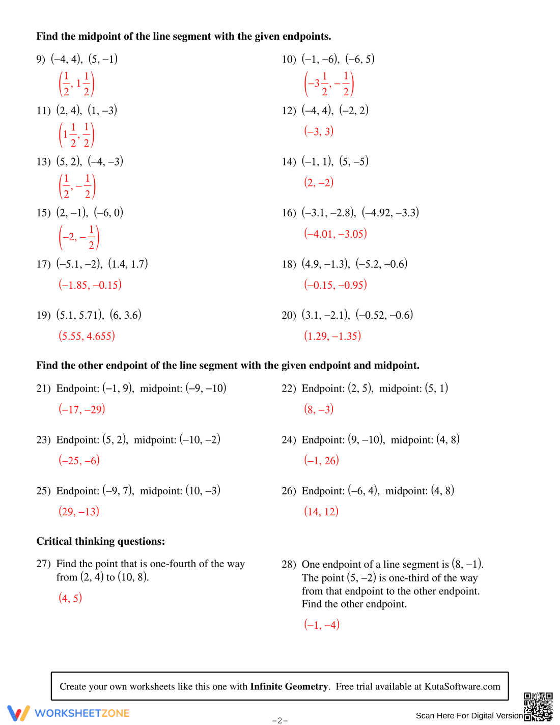 Apply the Midpoint Formula: Find the Center Point - Page 4