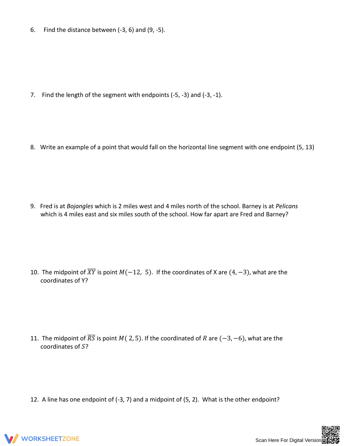 Solve Distance and Midpoint Word Problems - Page 2