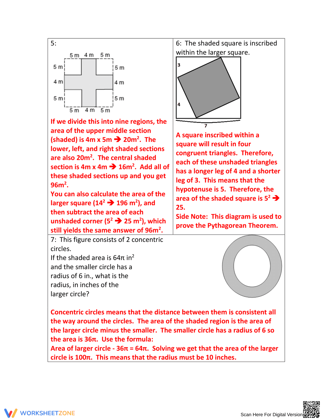 Calculate Area of Shaded Regions - Page 2