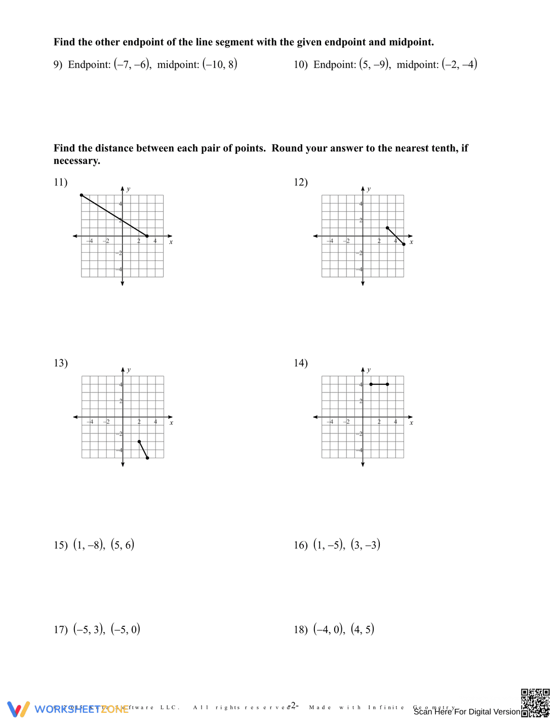 Calculate Midpoints and Distance on Coordinate Plane - Page 11