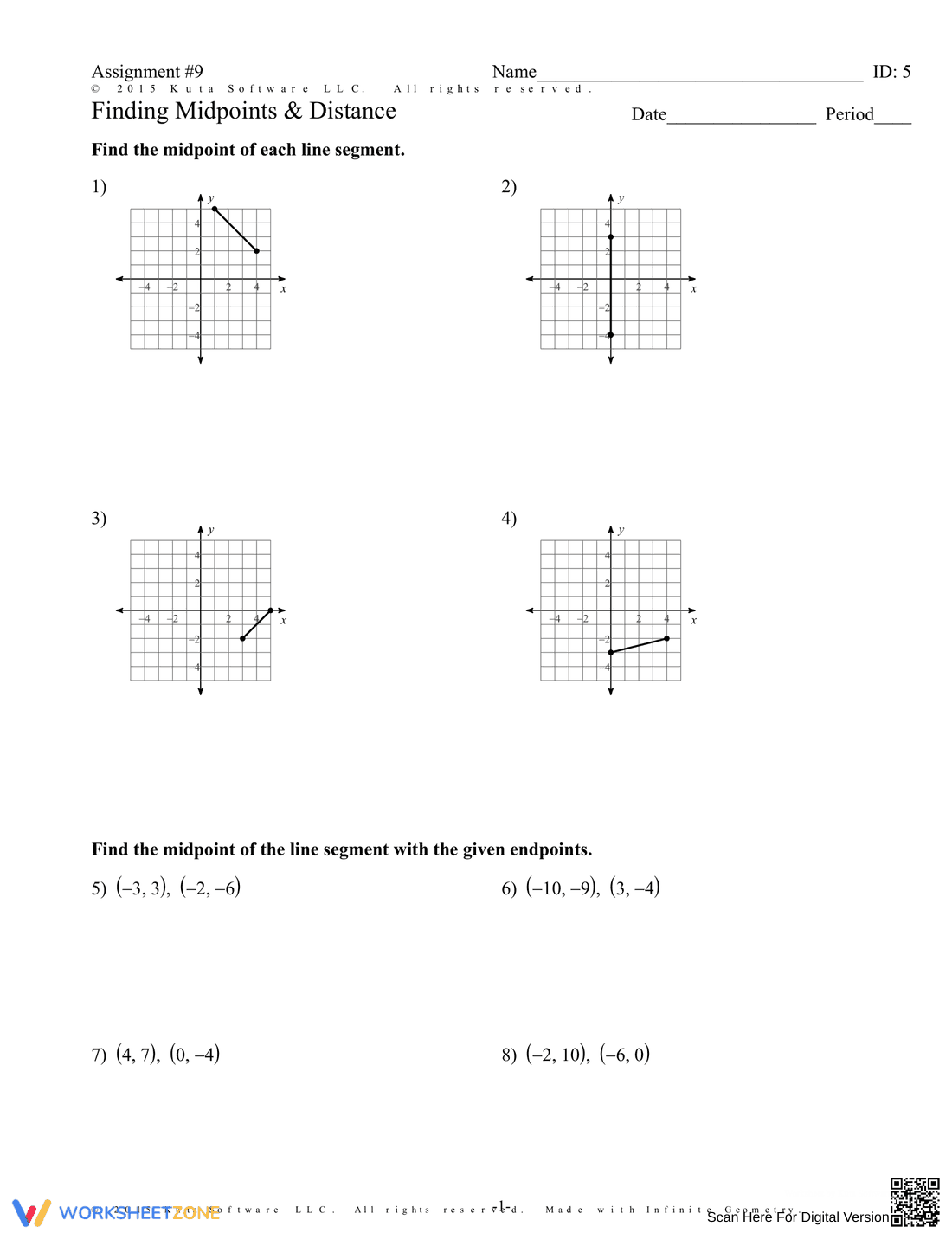 Calculate Midpoints and Distance on Coordinate Plane - Page 13