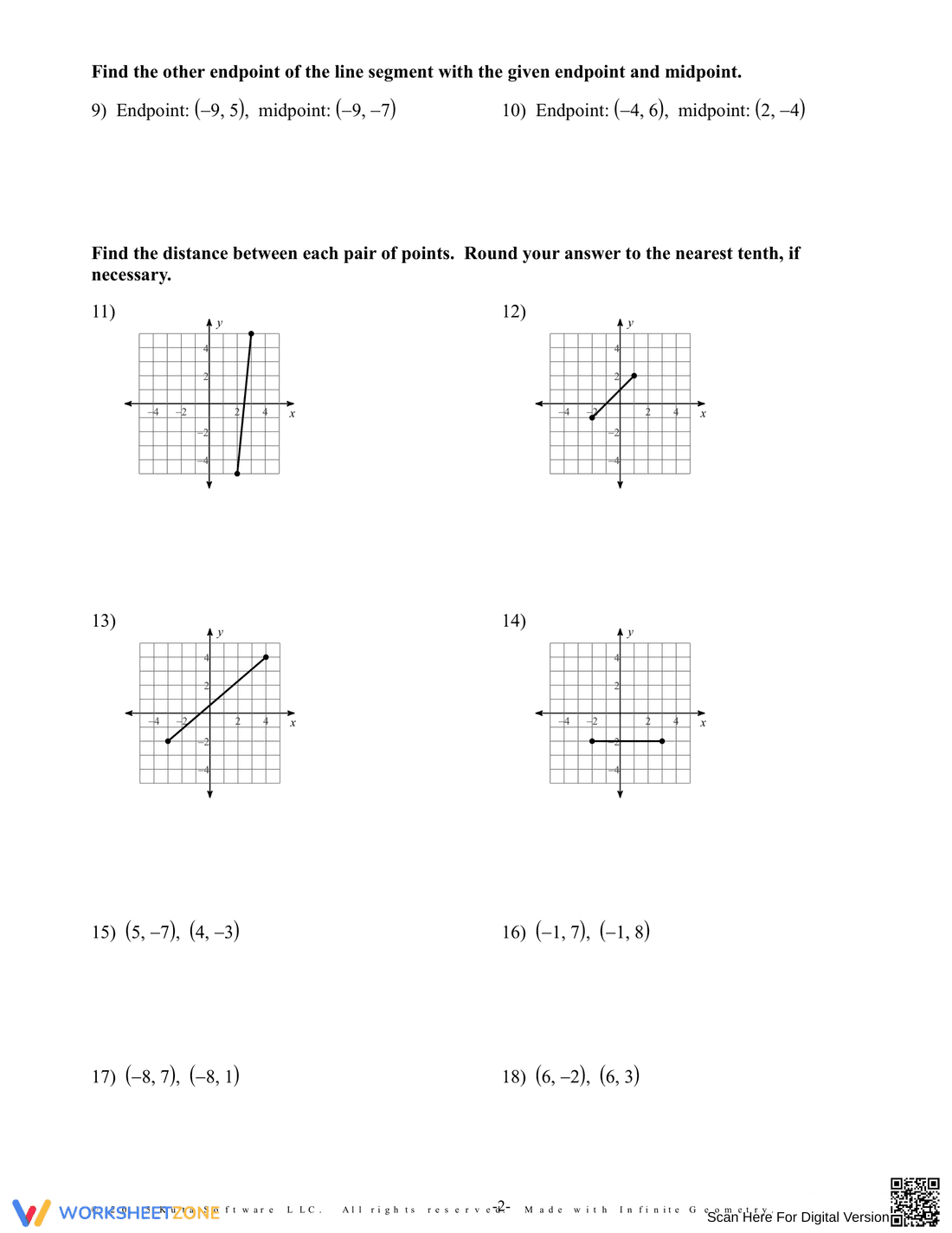Calculate Midpoints and Distance on Coordinate Plane - Page 5