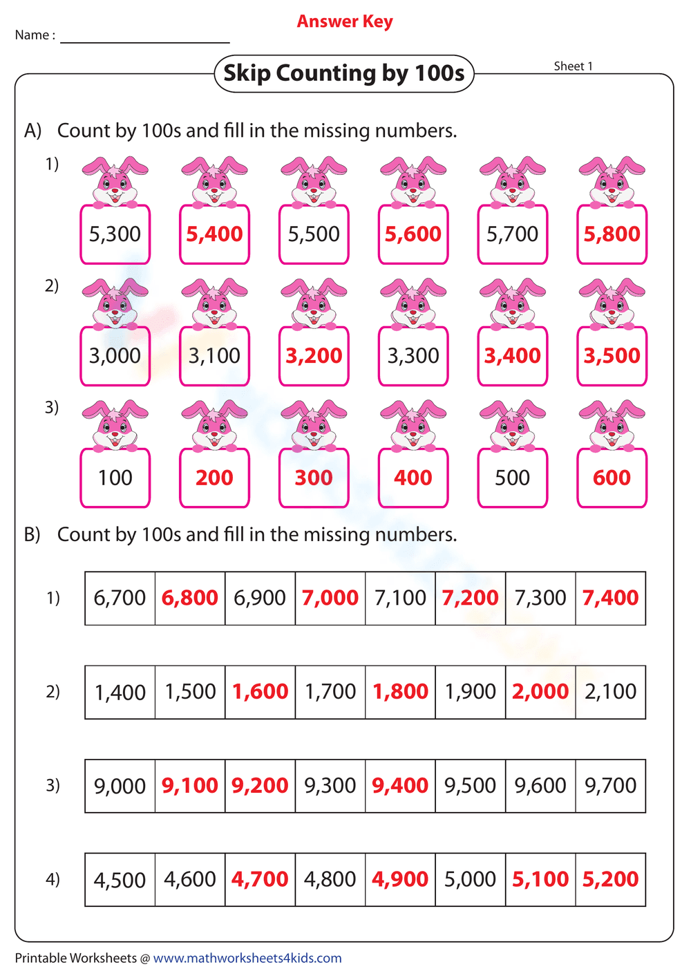 Skip Counting by 100s - Page 2