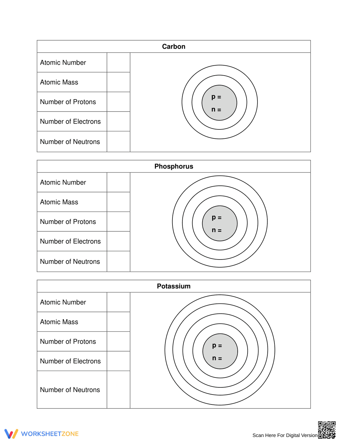 Practice Bohr Model Basics with Elements - Page 2