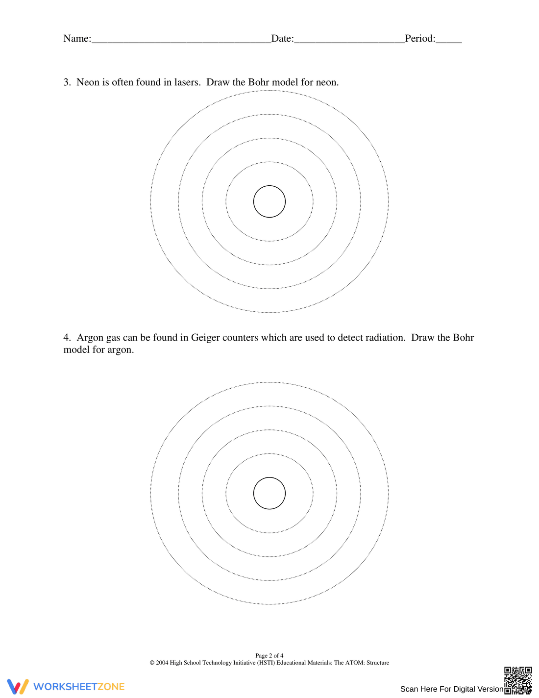 Understand Bohr Model with this Practice Sheet - Page 2