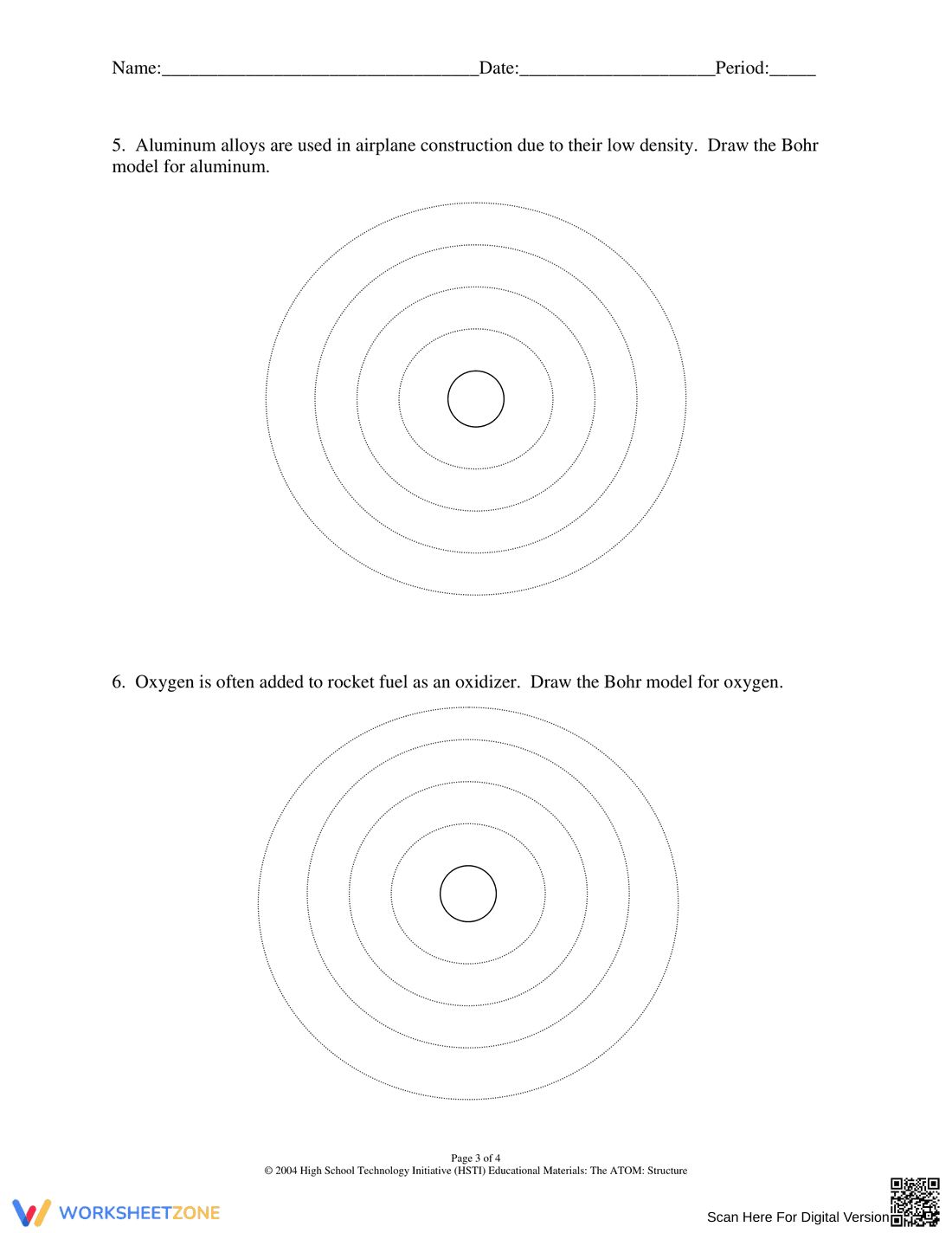 Understand Bohr Model with this Practice Sheet - Page 3