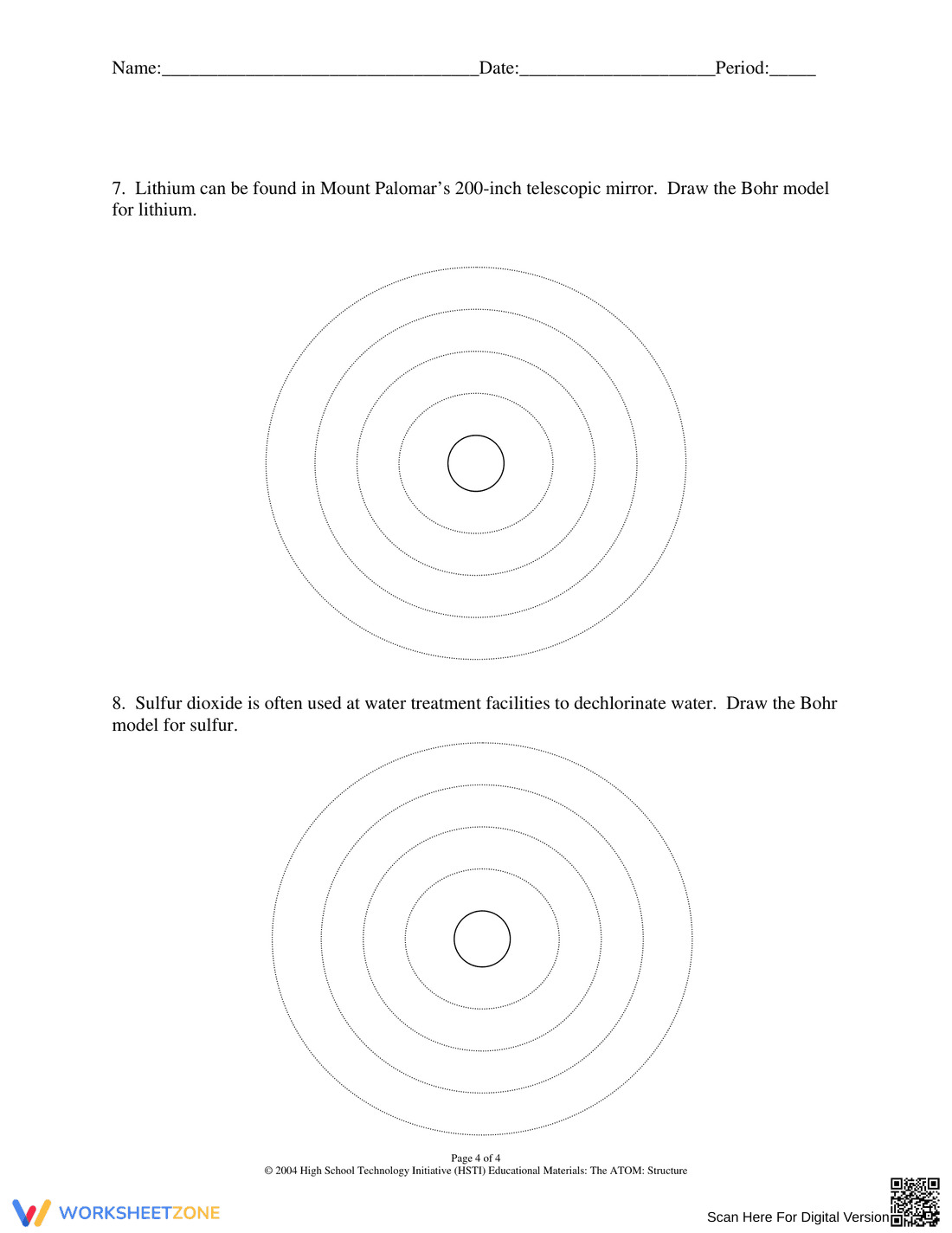 Understand Bohr Model with this Practice Sheet - Page 4