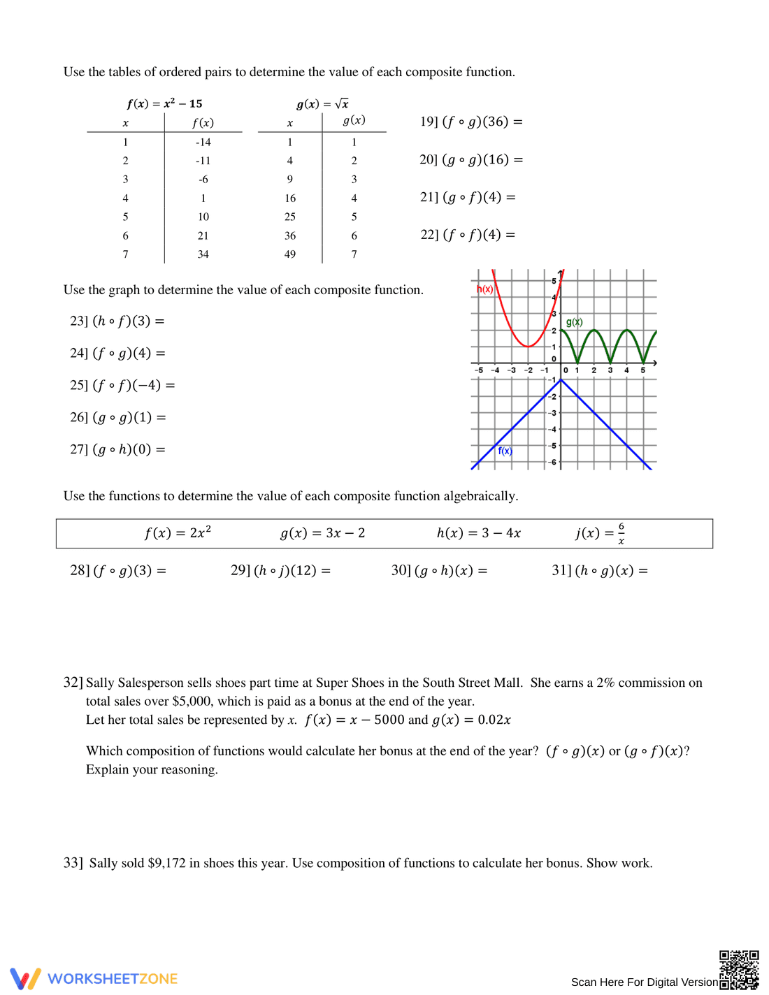Function Operations: Composition Functions - Page 2