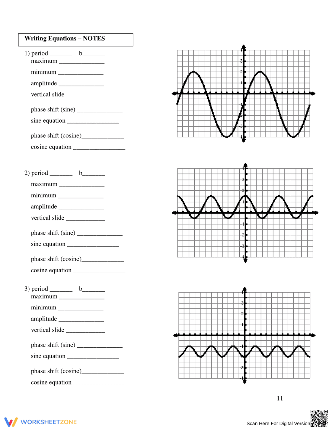 Graphing & Writing Sine and Cosine Functions - Page 11