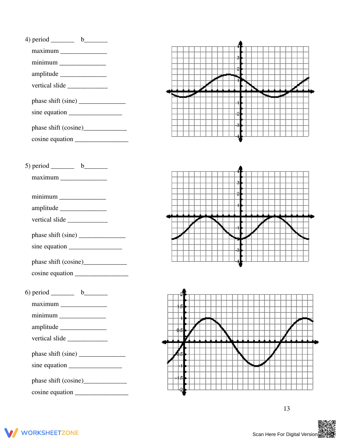 Graphing & Writing Sine and Cosine Functions - Page 13