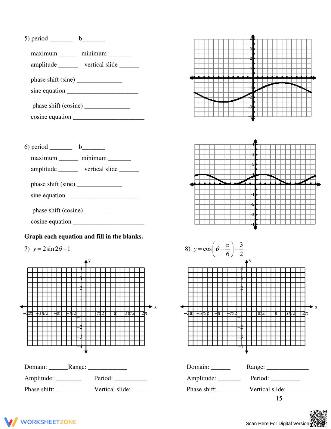 Graphing & Writing Sine and Cosine Functions - Page 15