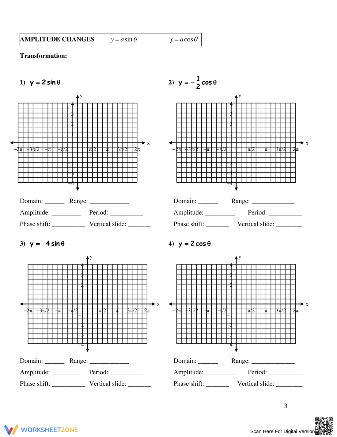 Graphing & Writing Sine and Cosine Functions - Page 3